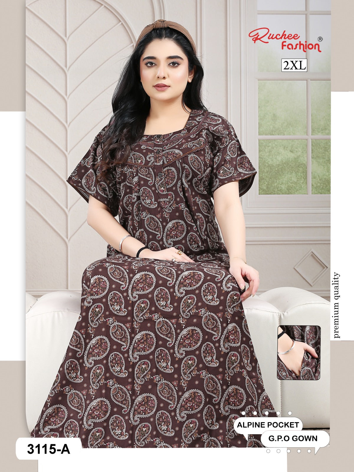 Design 3114-3116 Ruchee Fashion Alpine Night Gowns Supplier Gujarat