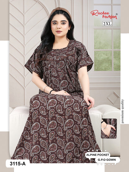 Design 3114-3116 Ruchee Fashion Alpine Night Gowns Supplier Gujarat