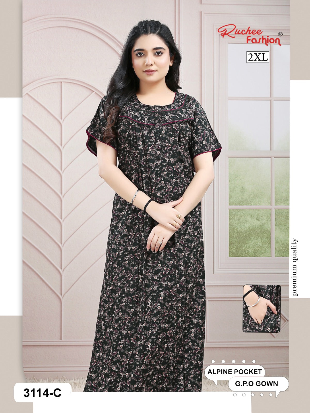 Design 3114-3116 Ruchee Fashion Alpine Night Gowns Supplier Gujarat