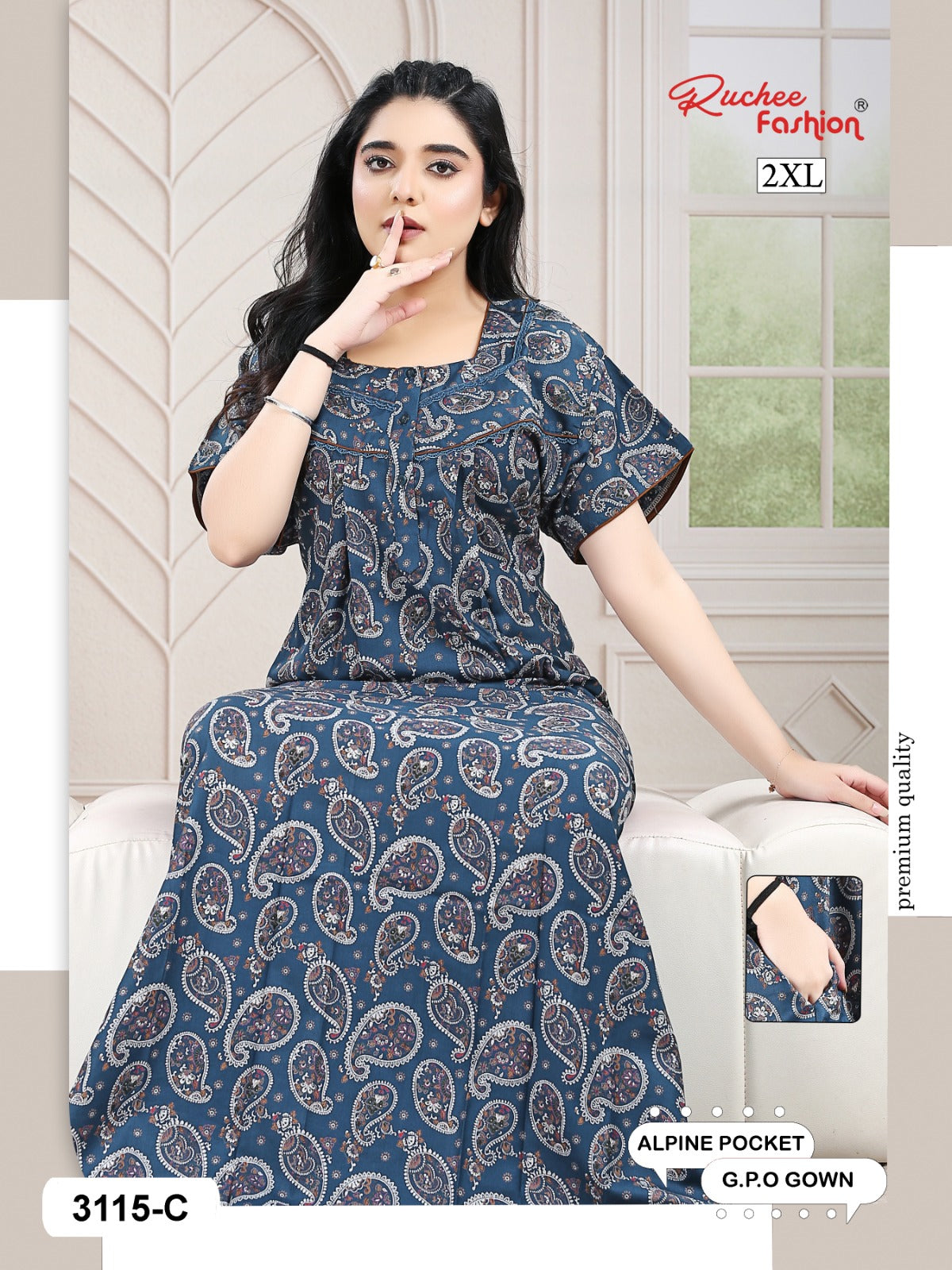 Design 3114-3116 Ruchee Fashion Alpine Night Gowns Supplier Gujarat