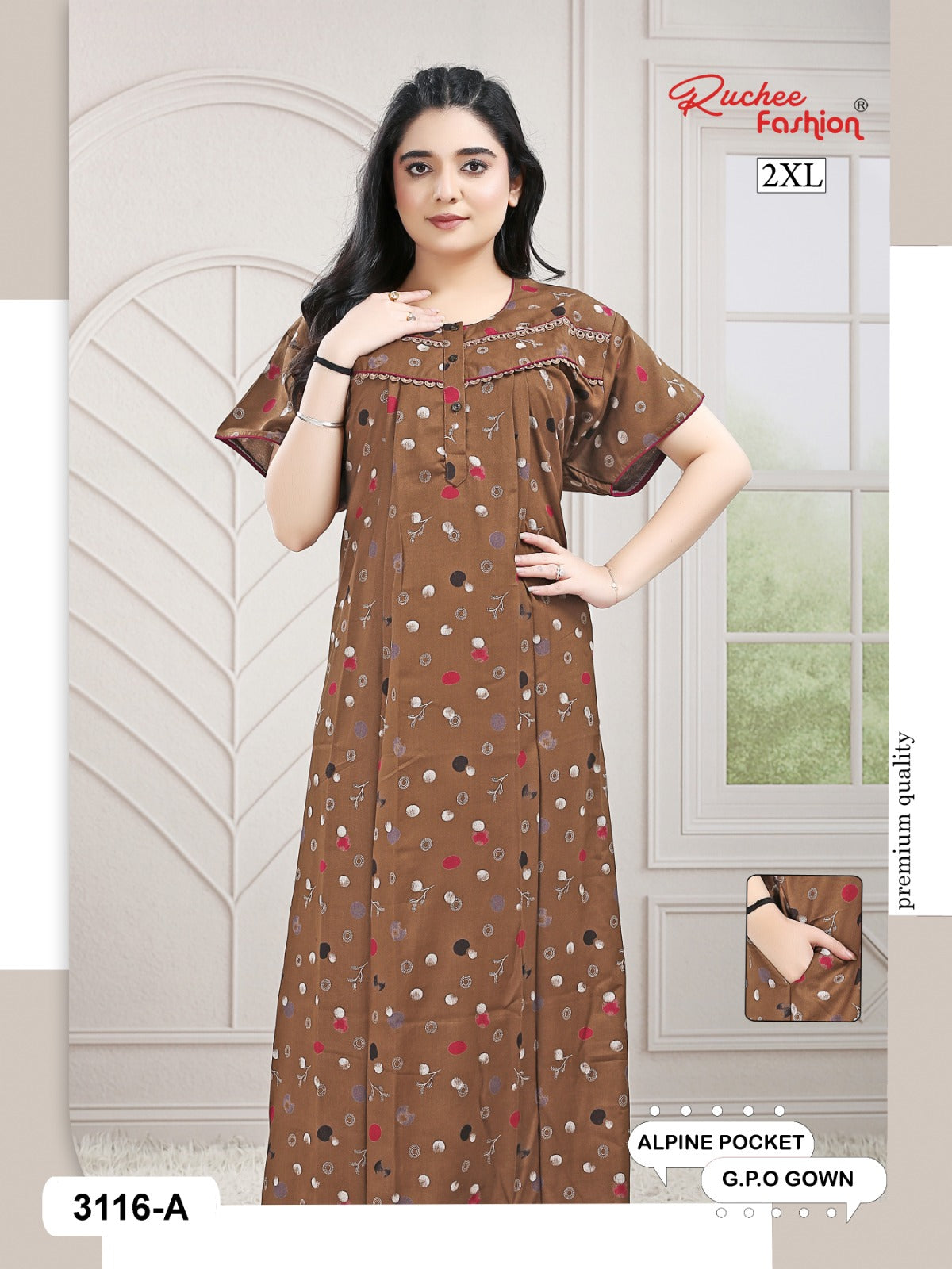 Design 3114-3116 Ruchee Fashion Alpine Night Gowns Supplier Gujarat