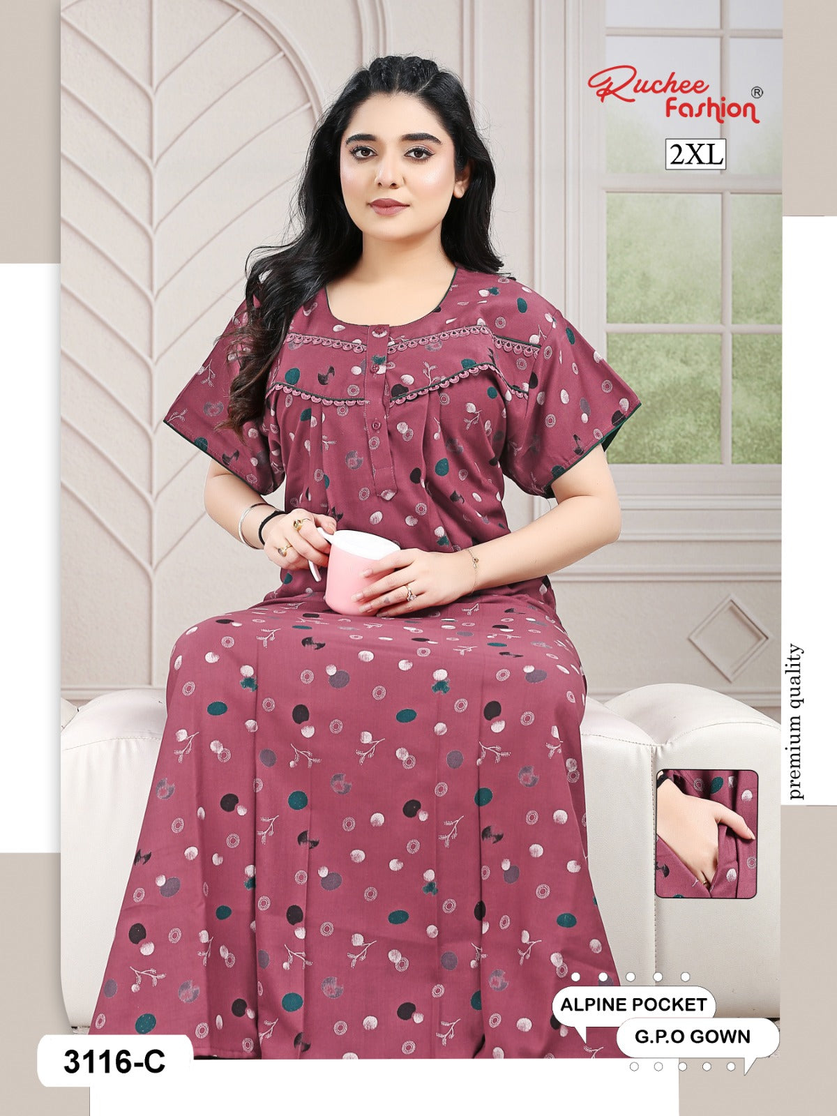 Design 3114-3116 Ruchee Fashion Alpine Night Gowns Supplier Gujarat