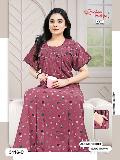 Design 3114-3116 Ruchee Fashion Alpine Night Gowns Supplier Gujarat