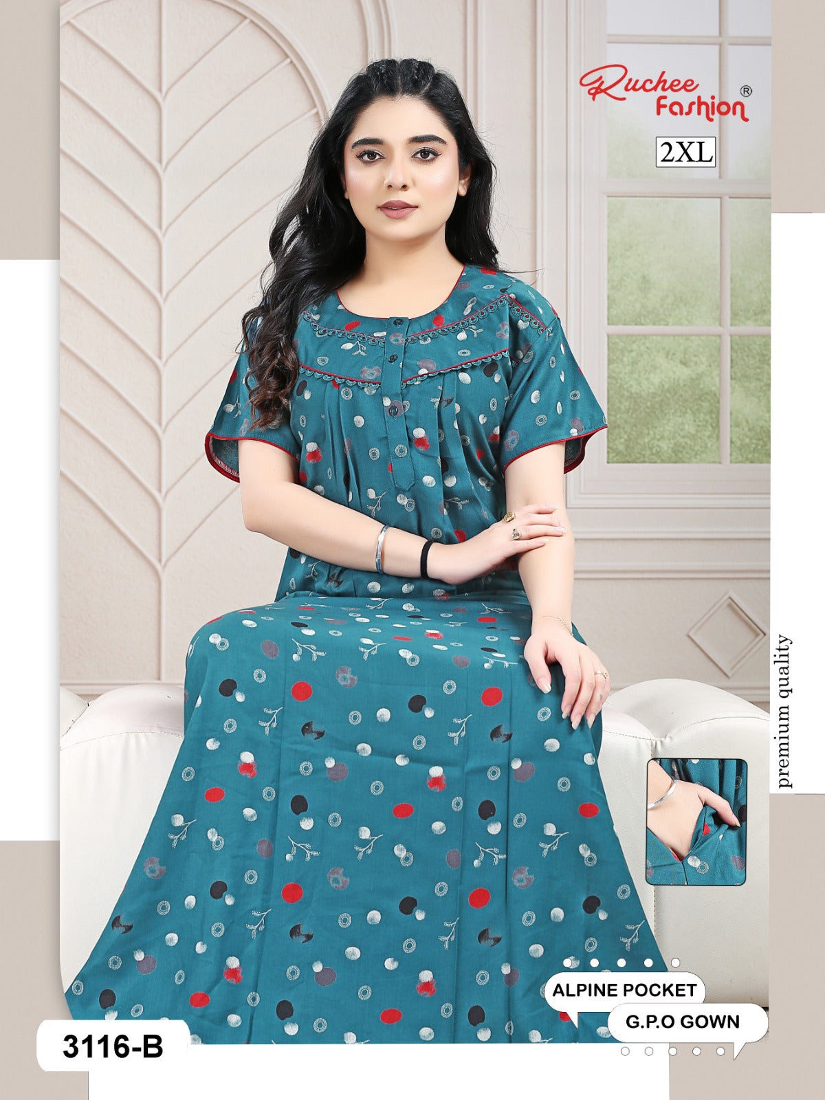 Design 3114-3116 Ruchee Fashion Alpine Night Gowns Supplier Gujarat