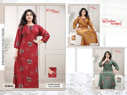 Design 3131 To 3140 Ruchee Fashion Alpine Night Gowns Manufacturer Gujarat