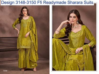 Design 3148-3150 Ffi Chinon Readymade Sharara Suits Manufacturer Gujarat