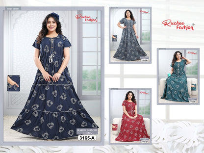 Design 3163 To 3167 Ruchee Fashion Rayon Night Gowns Exporter India