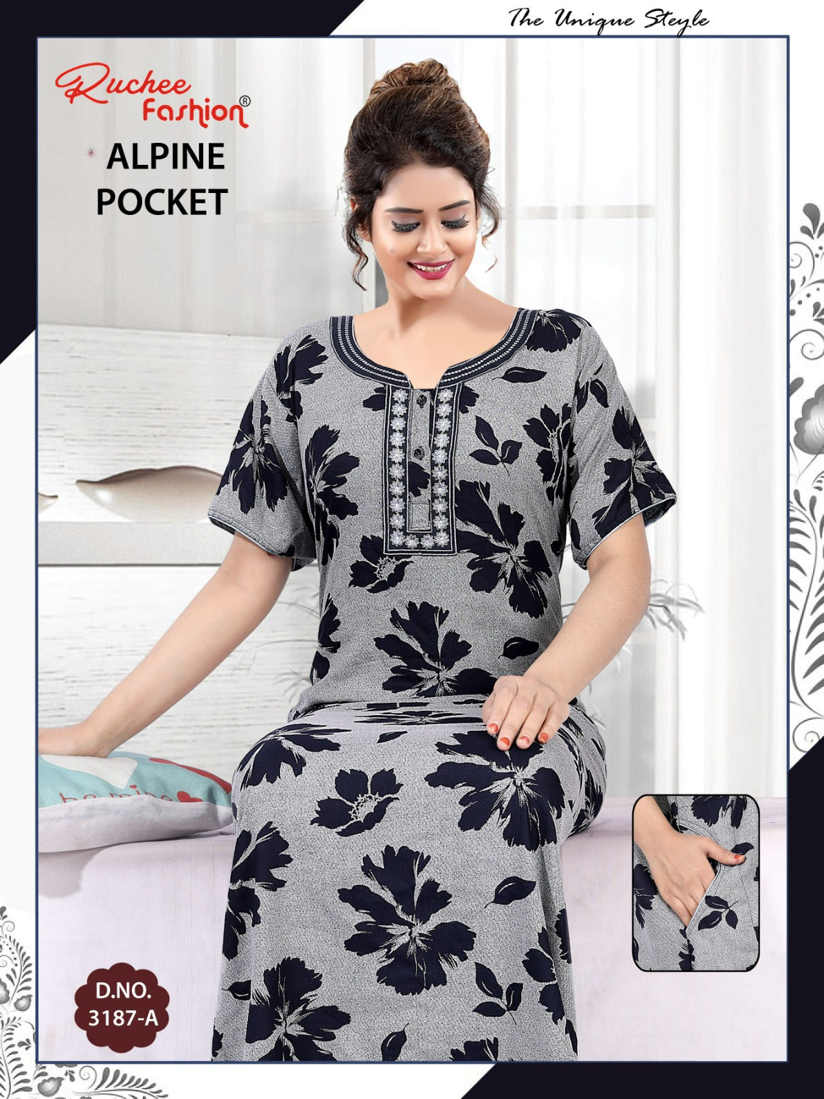 Design 3186-3187 Ruchee Fashion Alpine Night Gowns Manufacturer India
