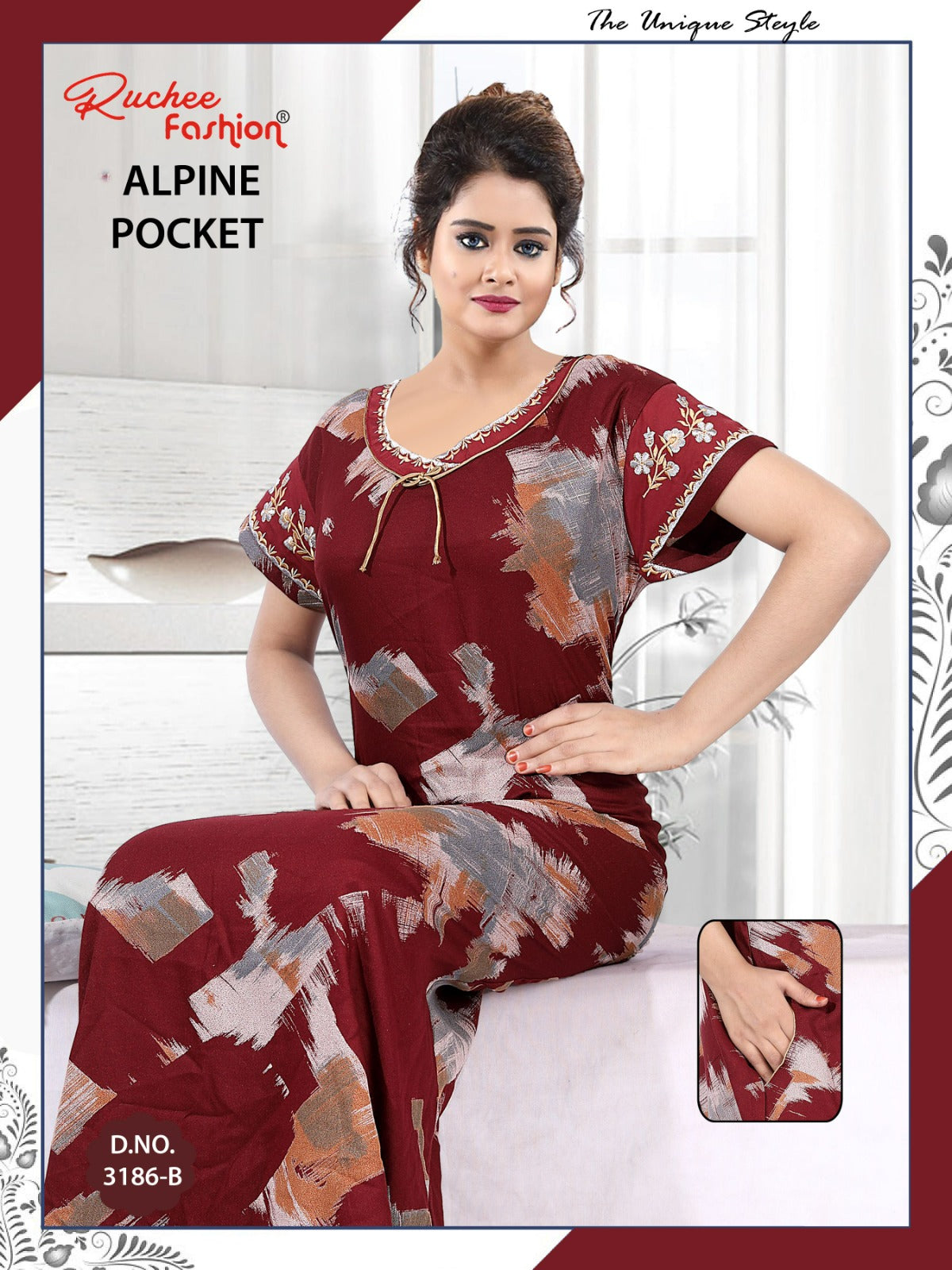 Design 3186-3187 Ruchee Fashion Alpine Night Gowns Manufacturer India