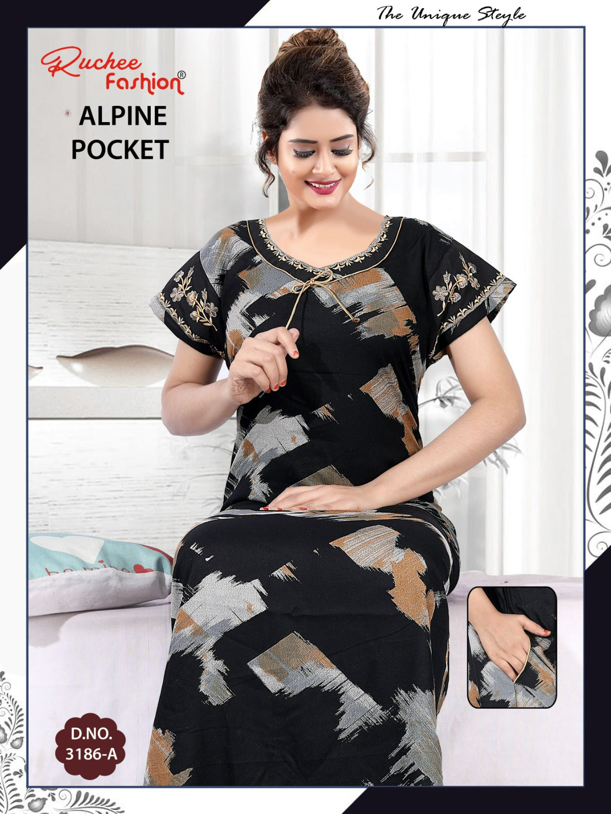 Design 3186-3187 Ruchee Fashion Alpine Night Gowns Manufacturer India