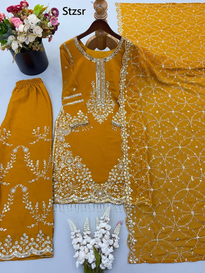 Design 3187 Stzsr Fox Georgette Pakistani Readymade Suits Manufacturer India