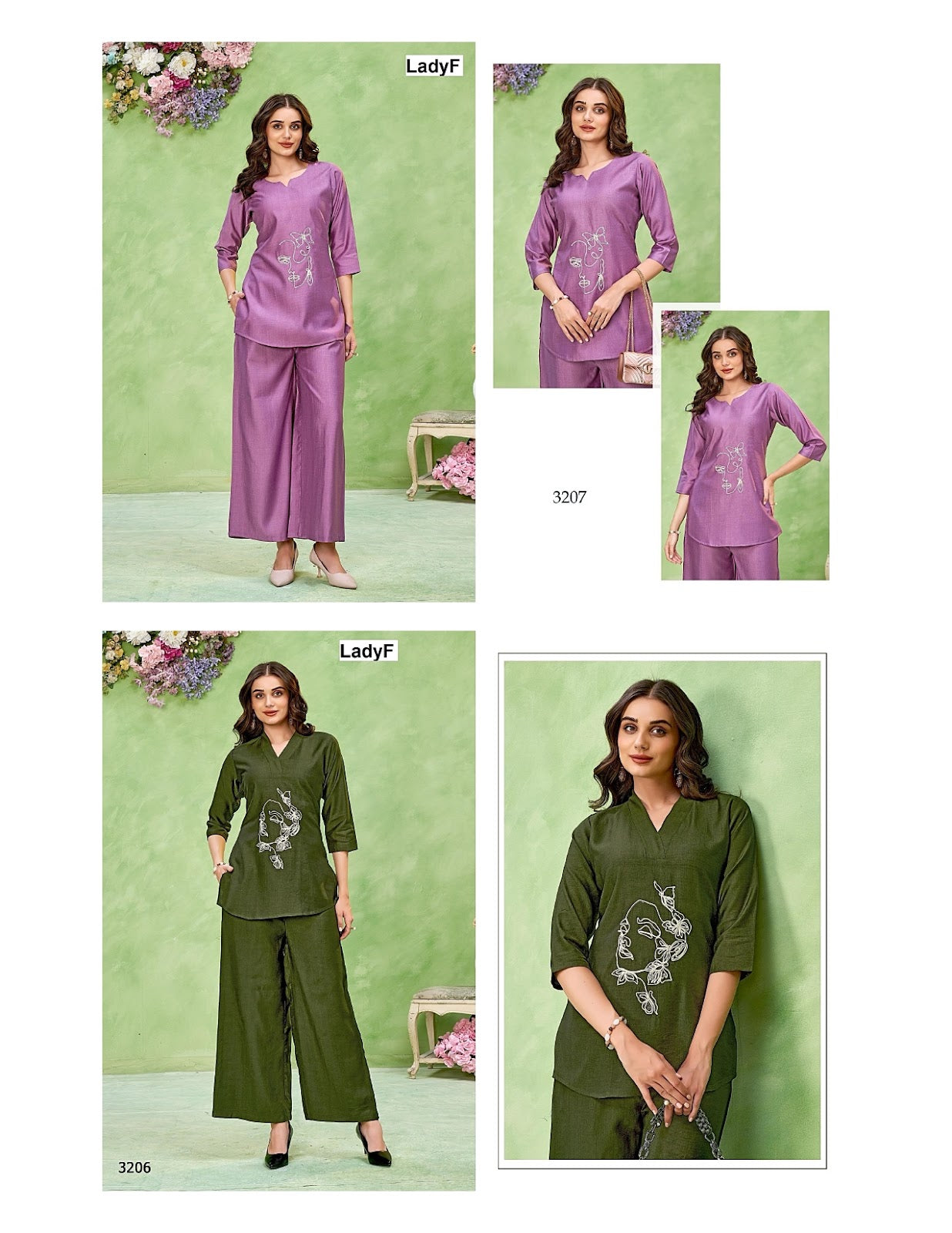 Design 3206-3207 Ladyf Vatican Co Ord Set Supplier India