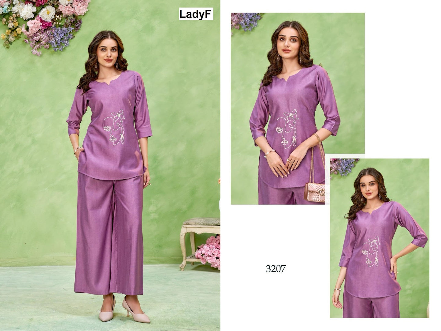 Design 3206-3207 Ladyf Vatican Co Ord Set Supplier India