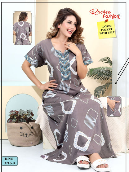 Design 3214-3217 Ruchee Fashion Rayon Night Gowns Exporter