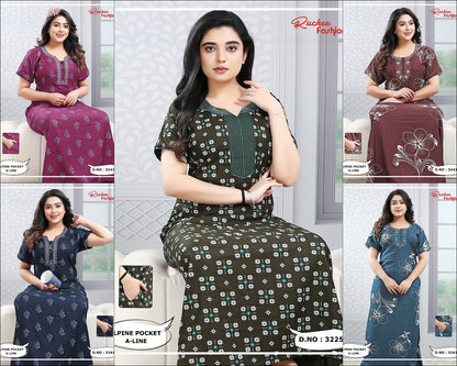 Design 3222-3246 Ruchee Fashion Alpine Night Gowns Wholesaler India