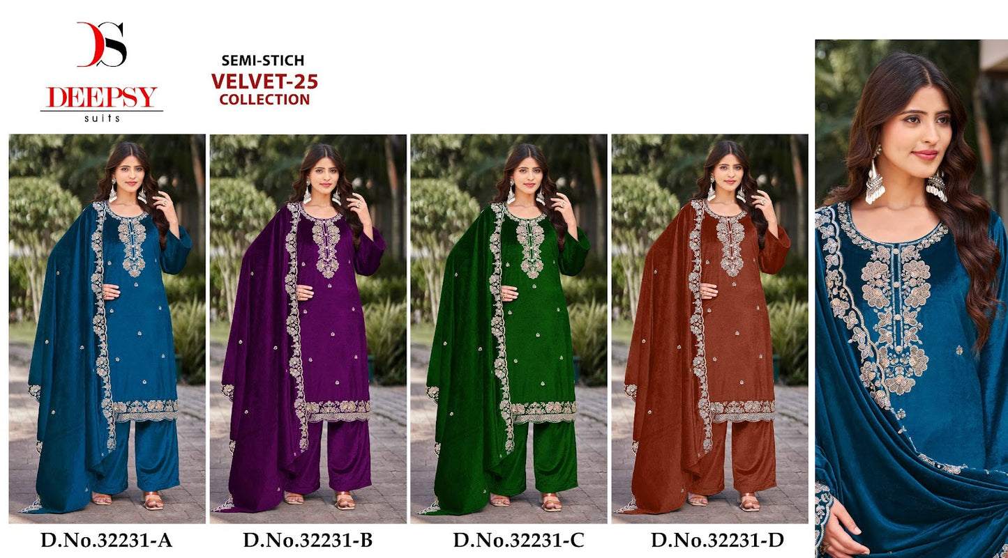 Design 32231 Deepsy Velvet Suits Wholesaler Ahmedabad