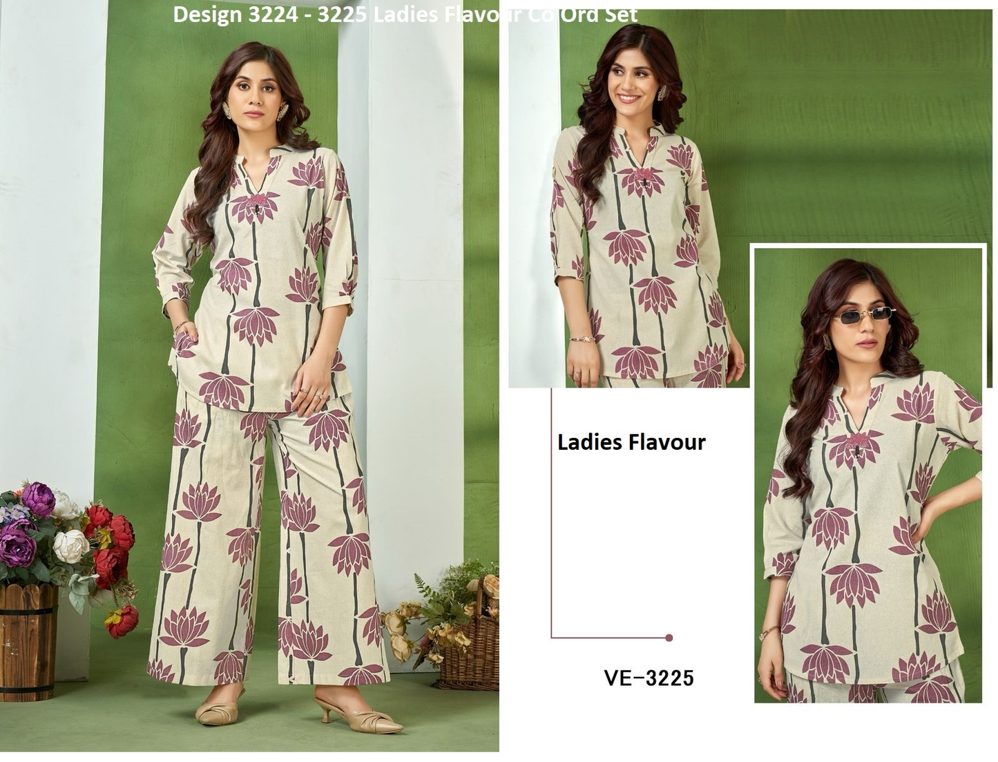 Design 3224 - 3225 Ladies Flavour Cotton Co Ord Set Supplier Ahmedabad