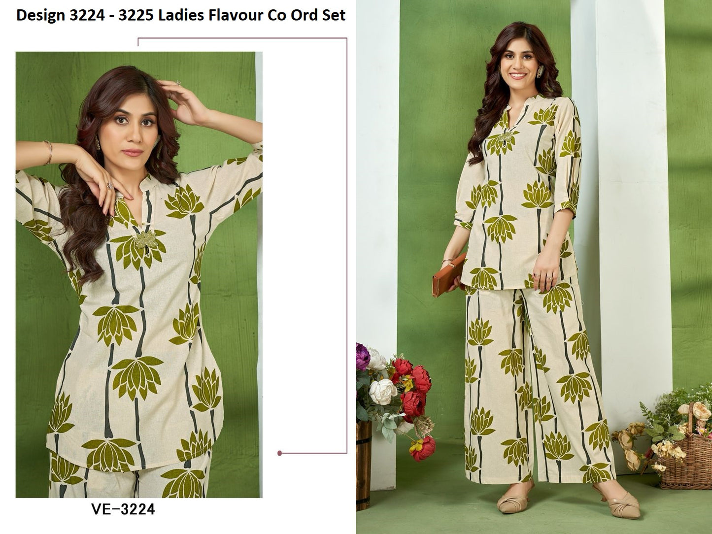 Design 3224 - 3225 Ladies Flavour Cotton Co Ord Set Supplier Ahmedabad