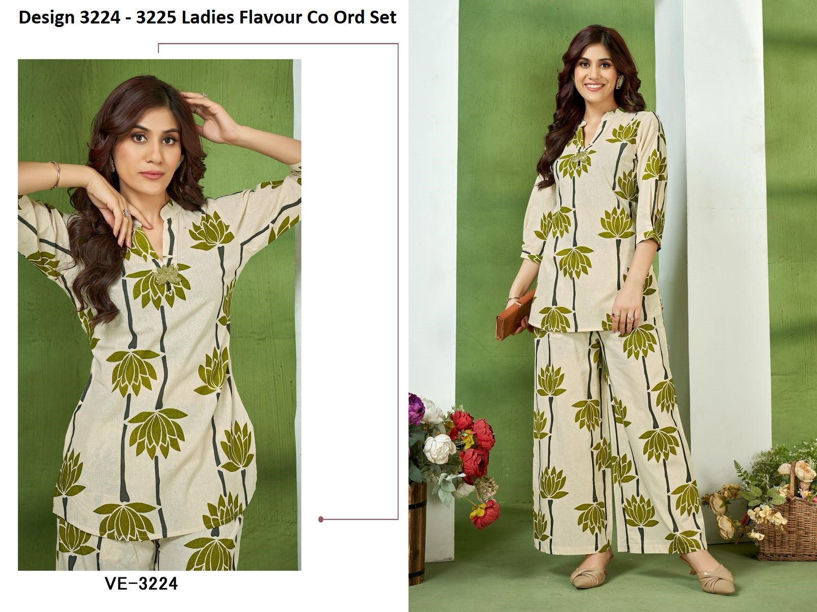 Design 3224 - 3225 Ladies Flavour Cotton Co Ord Set Supplier Ahmedabad