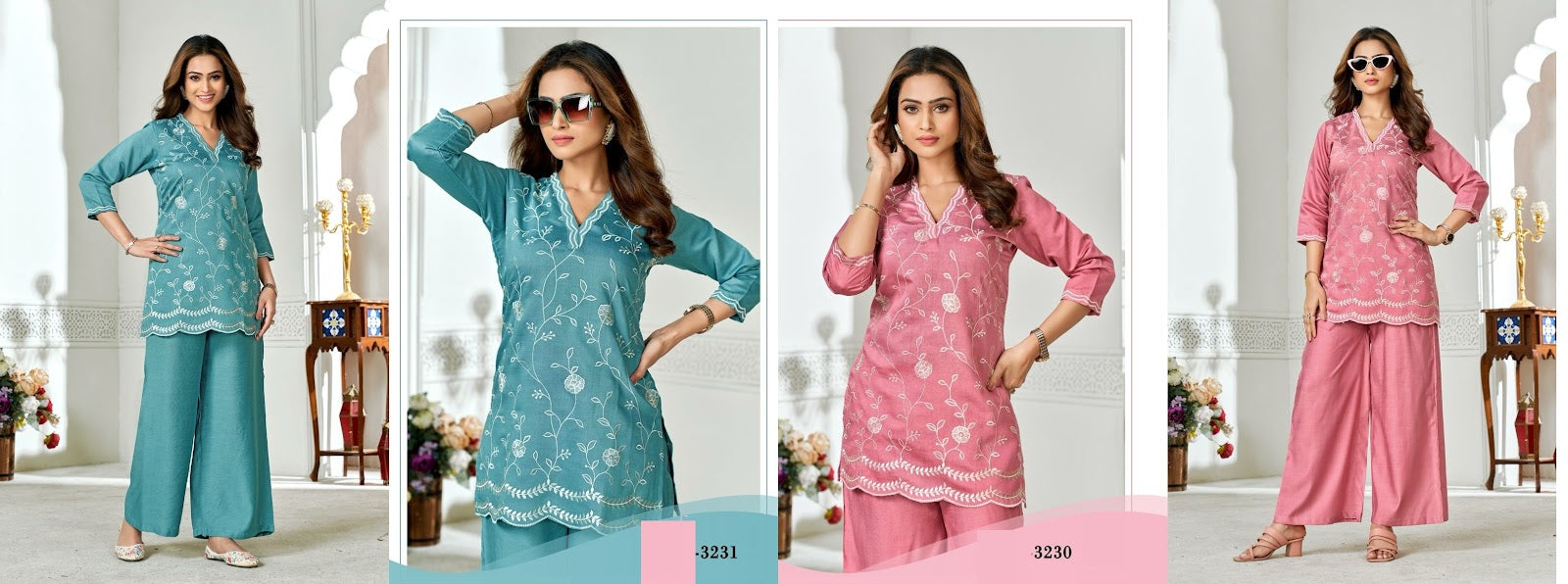 Design 3230-3231 Colorx Vatican Co Ord Set Exporter Gujarat