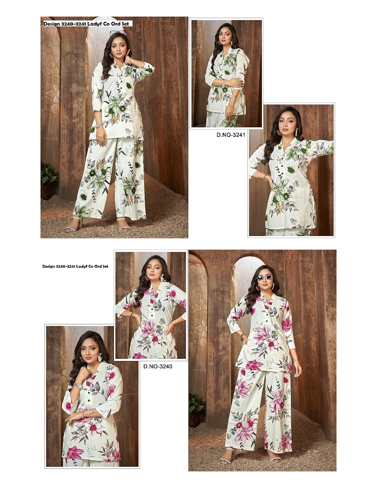 Design 3240-3241 Ladyf Cotton Co Ord Set Manufacturer India