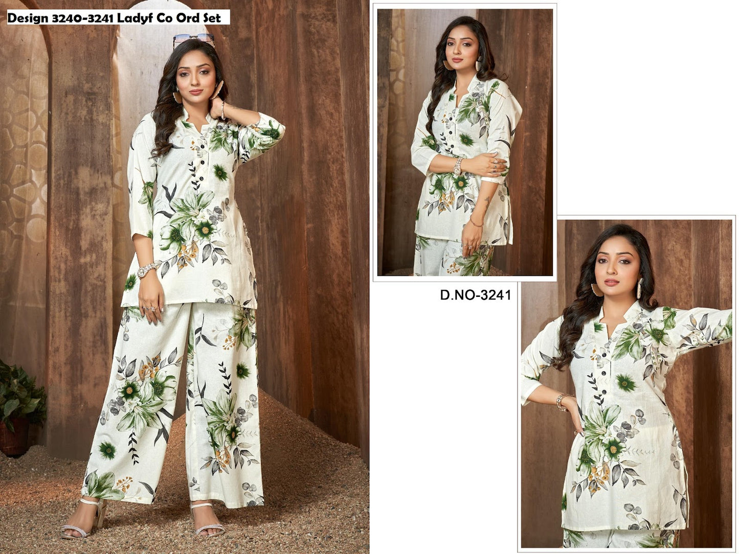 Design 3240-3241 Ladyf Cotton Co Ord Set Manufacturer India