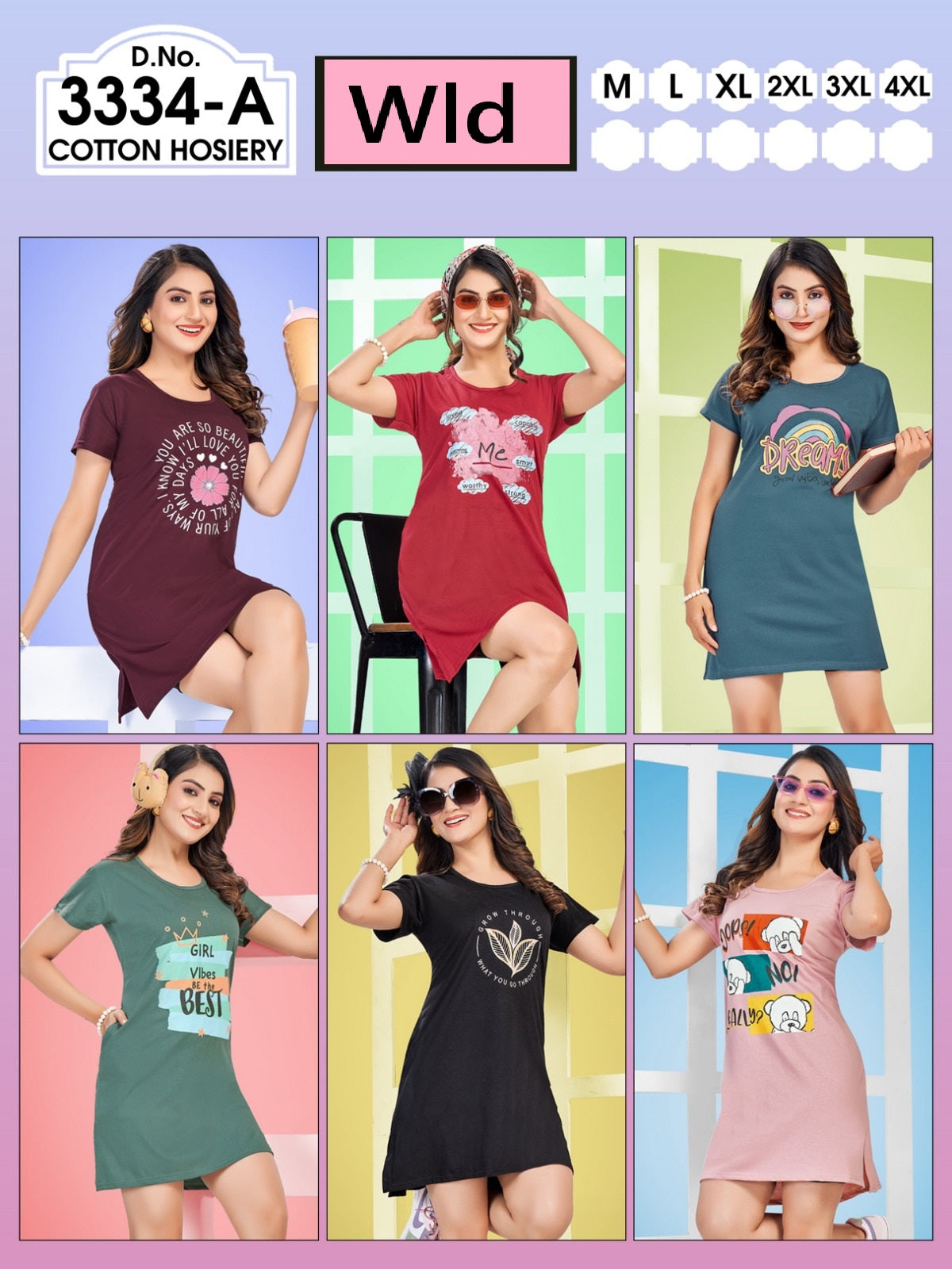 Design 3243-3334 Wld Cotton Women Long Tshirt Manufacturer Ahmedabad