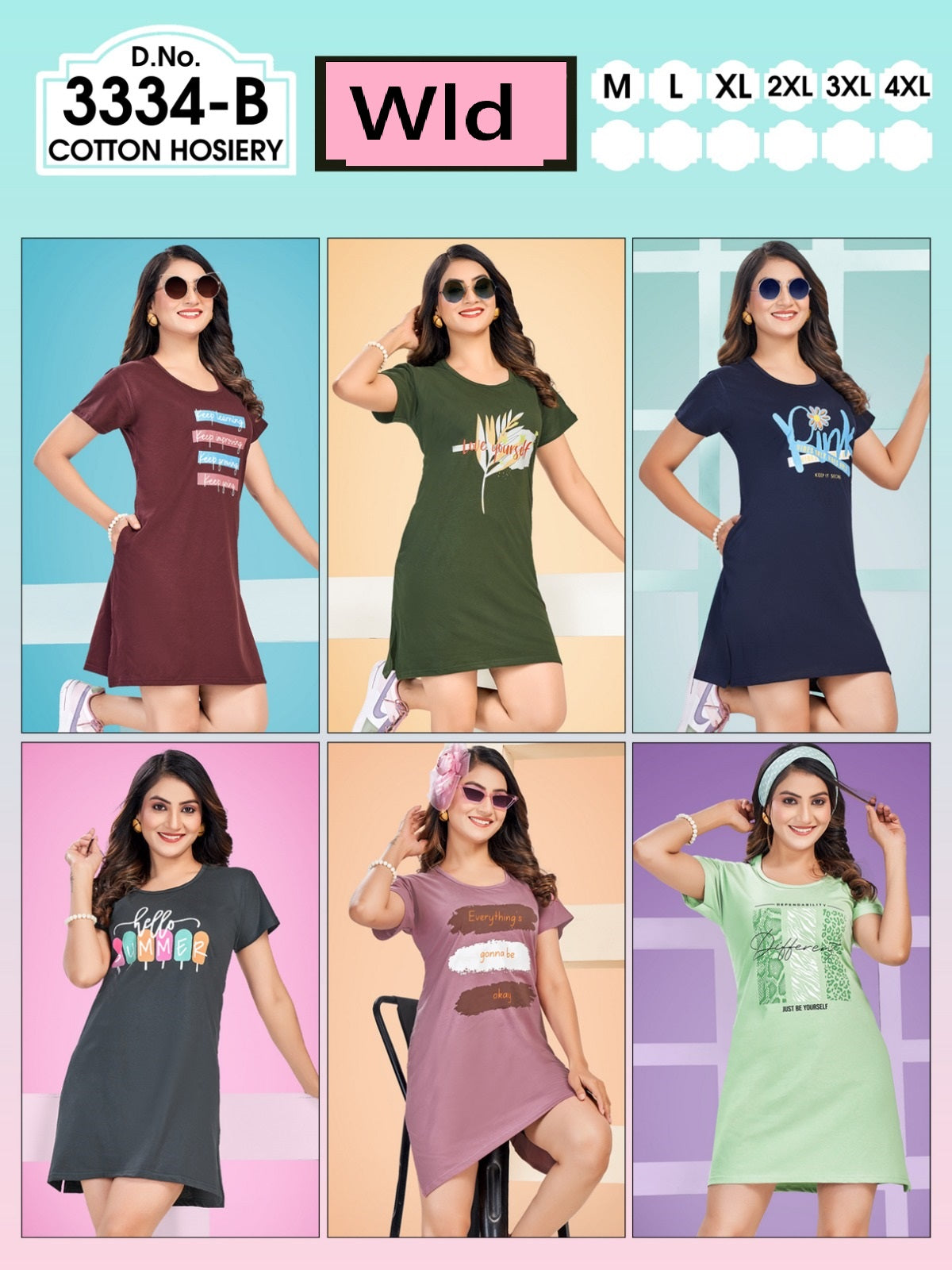 Design 3243-3334 Wld Cotton Women Long Tshirt Manufacturer Ahmedabad