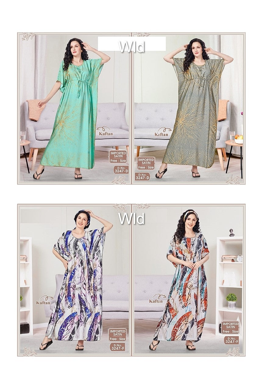 Design 3247 Wld Imported Kaftan Nighty Wholesale Rate