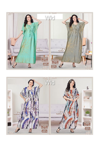 Design 3247 Wld Imported Kaftan Nighty Wholesale Rate