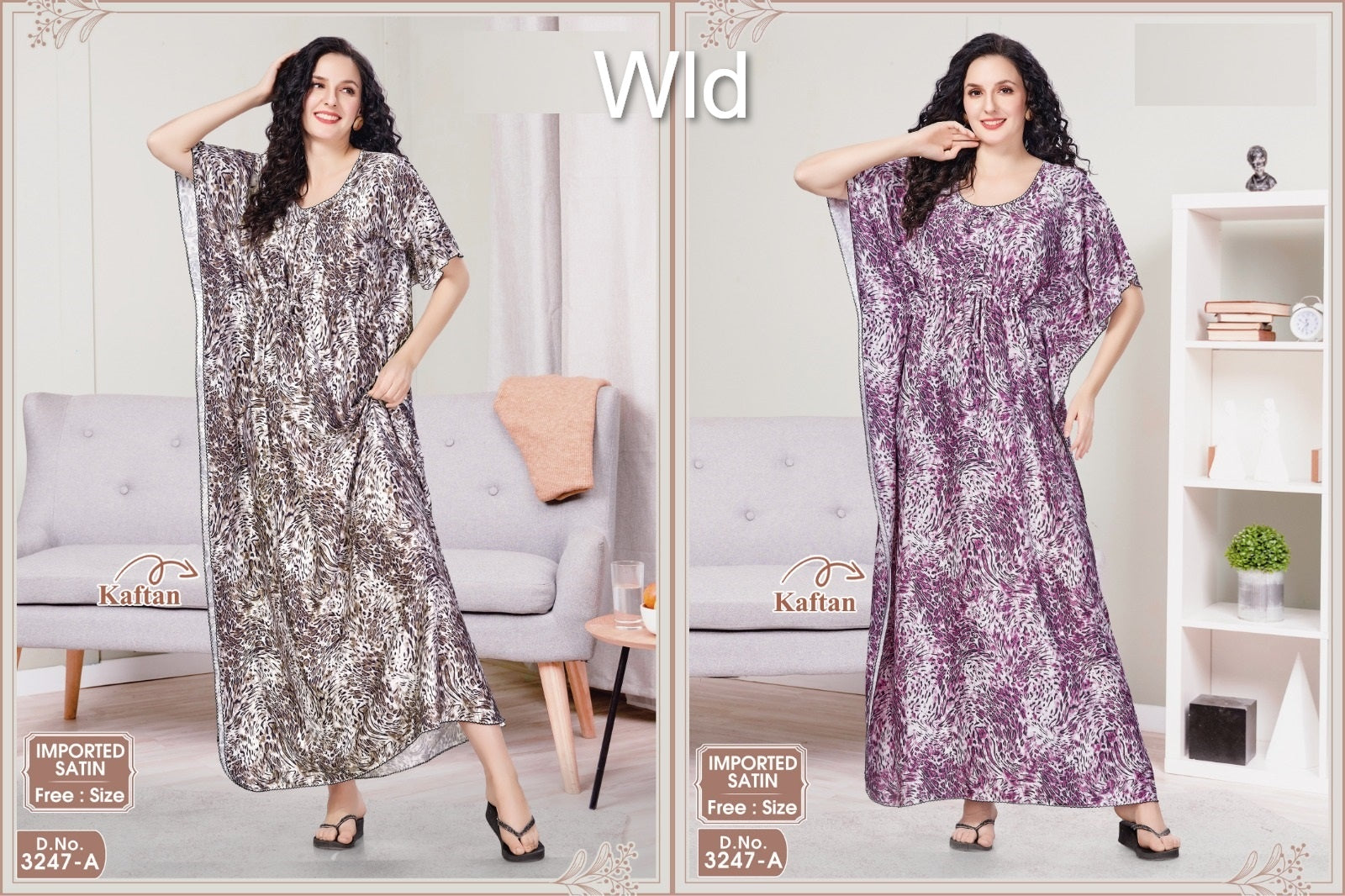 Design 3247 Wld Imported Kaftan Nighty Wholesale Rate