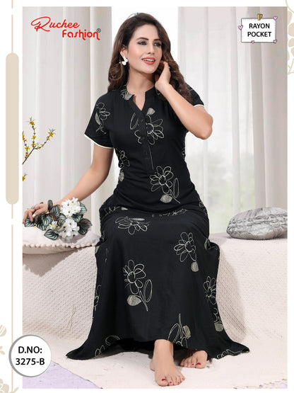 Design 3271-3276 Ruchee Fashion Rayon Night Gowns Supplier Gujarat