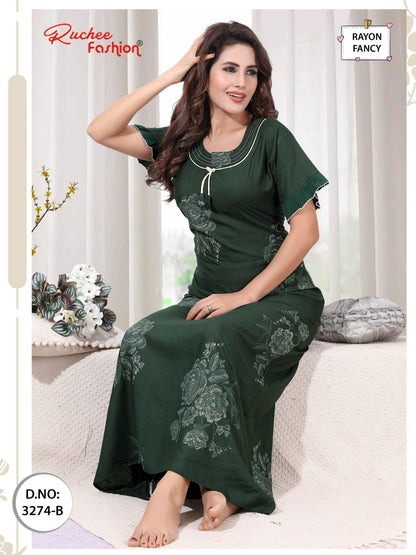 Design 3271-3276 Ruchee Fashion Rayon Night Gowns Supplier Gujarat