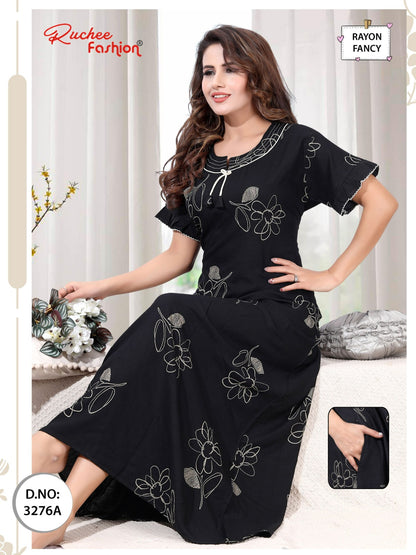 Design 3271-3276 Ruchee Fashion Rayon Night Gowns Supplier Gujarat