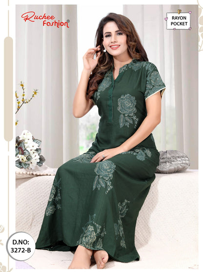 Design 3271-3276 Ruchee Fashion Rayon Night Gowns Supplier Gujarat