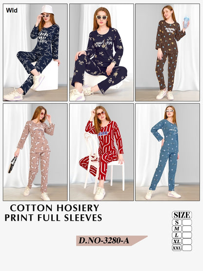 Design 3280 Wld Cotton Full Sleeve Night Suits Exporter Gujarat