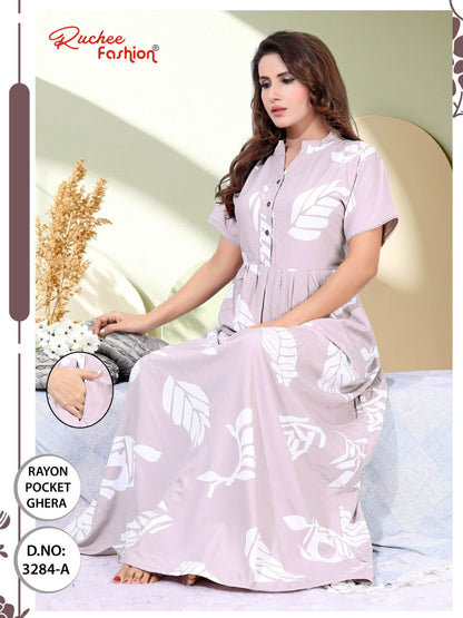 Design 3281-3286 Ruchee Fashion Rayon Night Gowns Manufacturer Ahmedabad