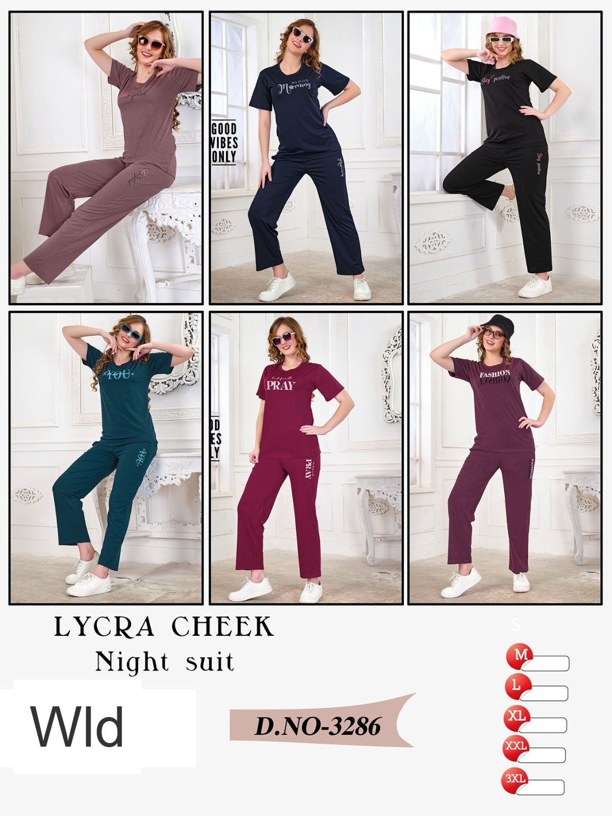 Design 3286 Wld Lycra Pyjama Night Suits Manufacturer