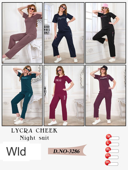 Design 3286 Wld Lycra Pyjama Night Suits Manufacturer