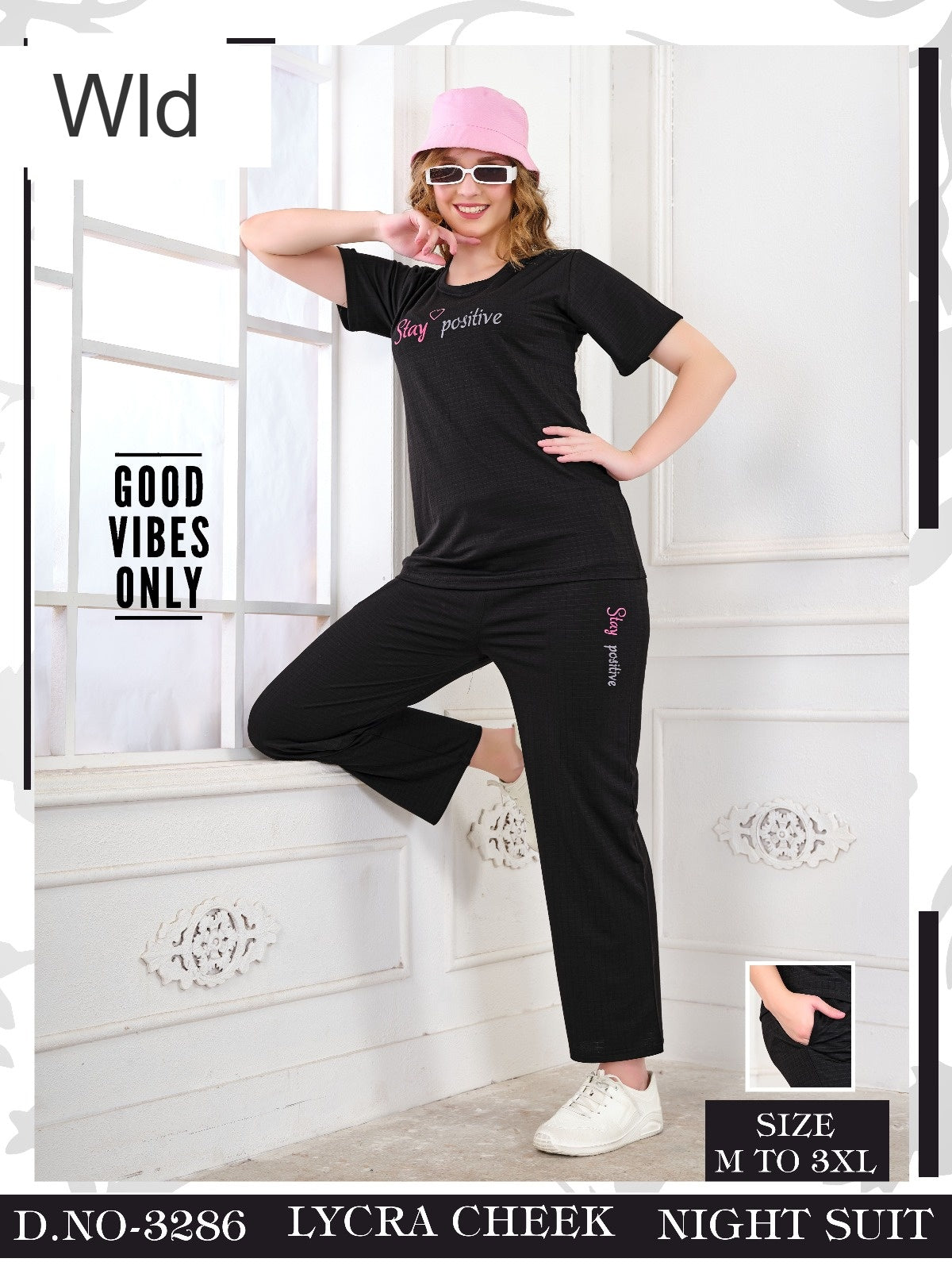 डिज़ाइन 3286 Wld लाइक्रा पायजामा नाइट सूट निर्माता