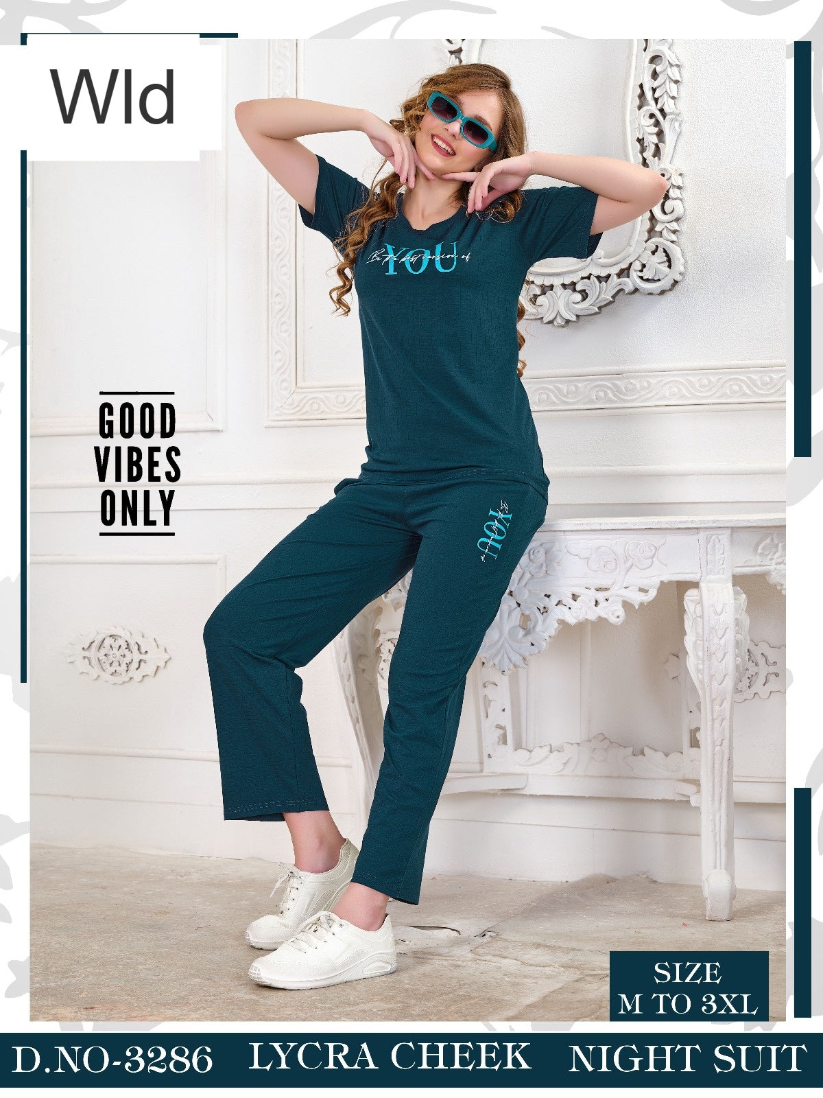 डिज़ाइन 3286 Wld लाइक्रा पायजामा नाइट सूट निर्माता