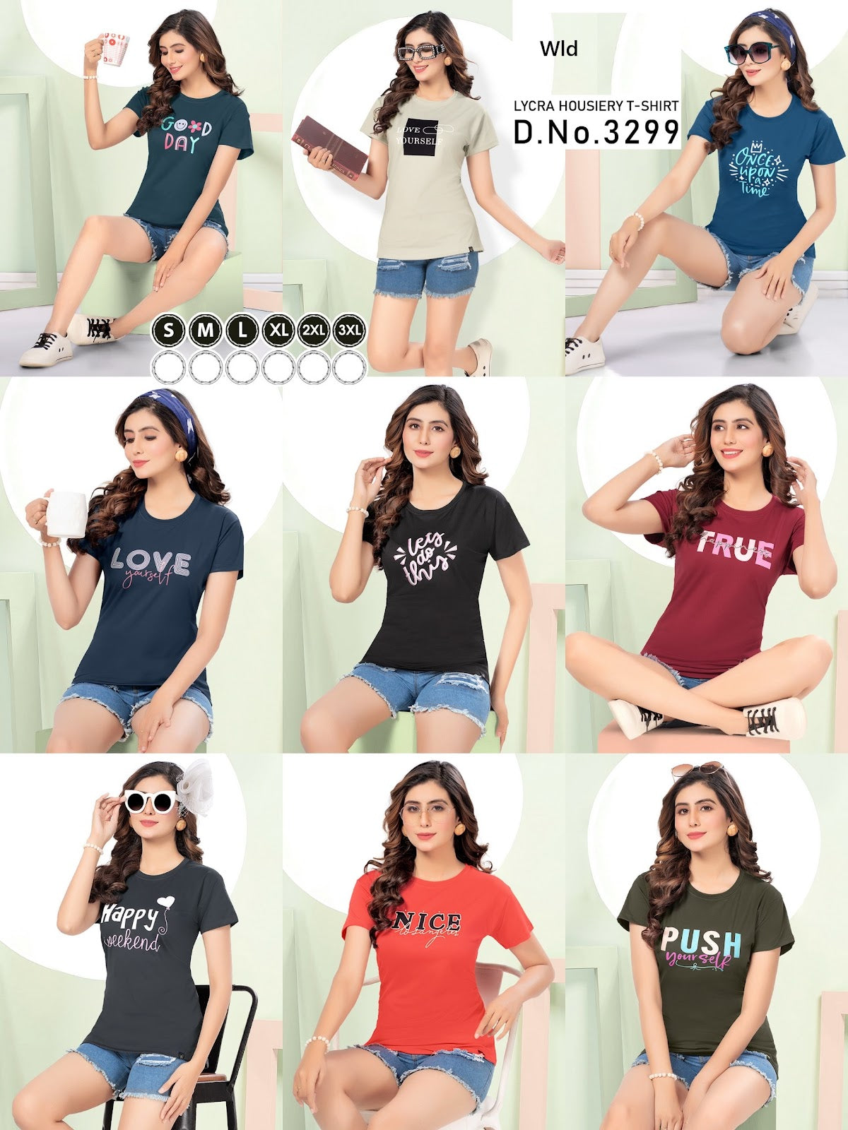Design 3299 Wld Lycra Women Tshirt Wholesale Price