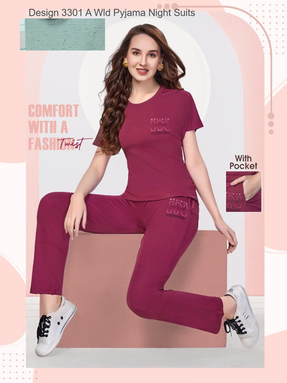 Design 3301 A Wld Tencil Pyjama Night Suits Manufacturer Ahmedabad