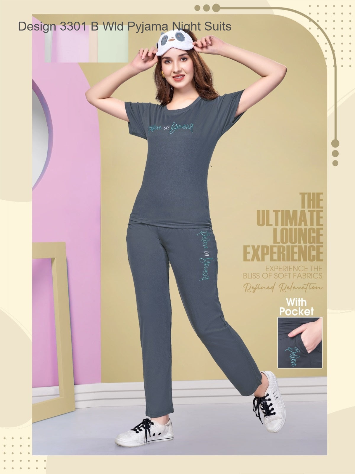 Design 3301 B Wld Tencil Pyjama Night Suits Supplier Ahmedabad