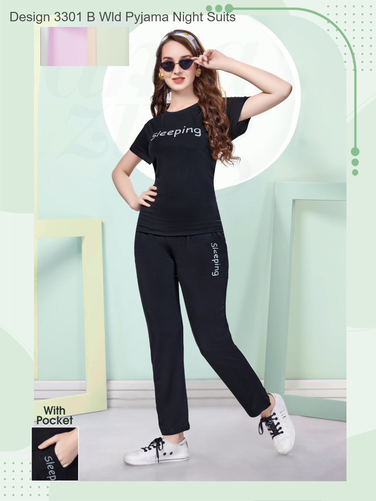 Design 3301 B Wld Tencil Pyjama Night Suits Supplier Ahmedabad