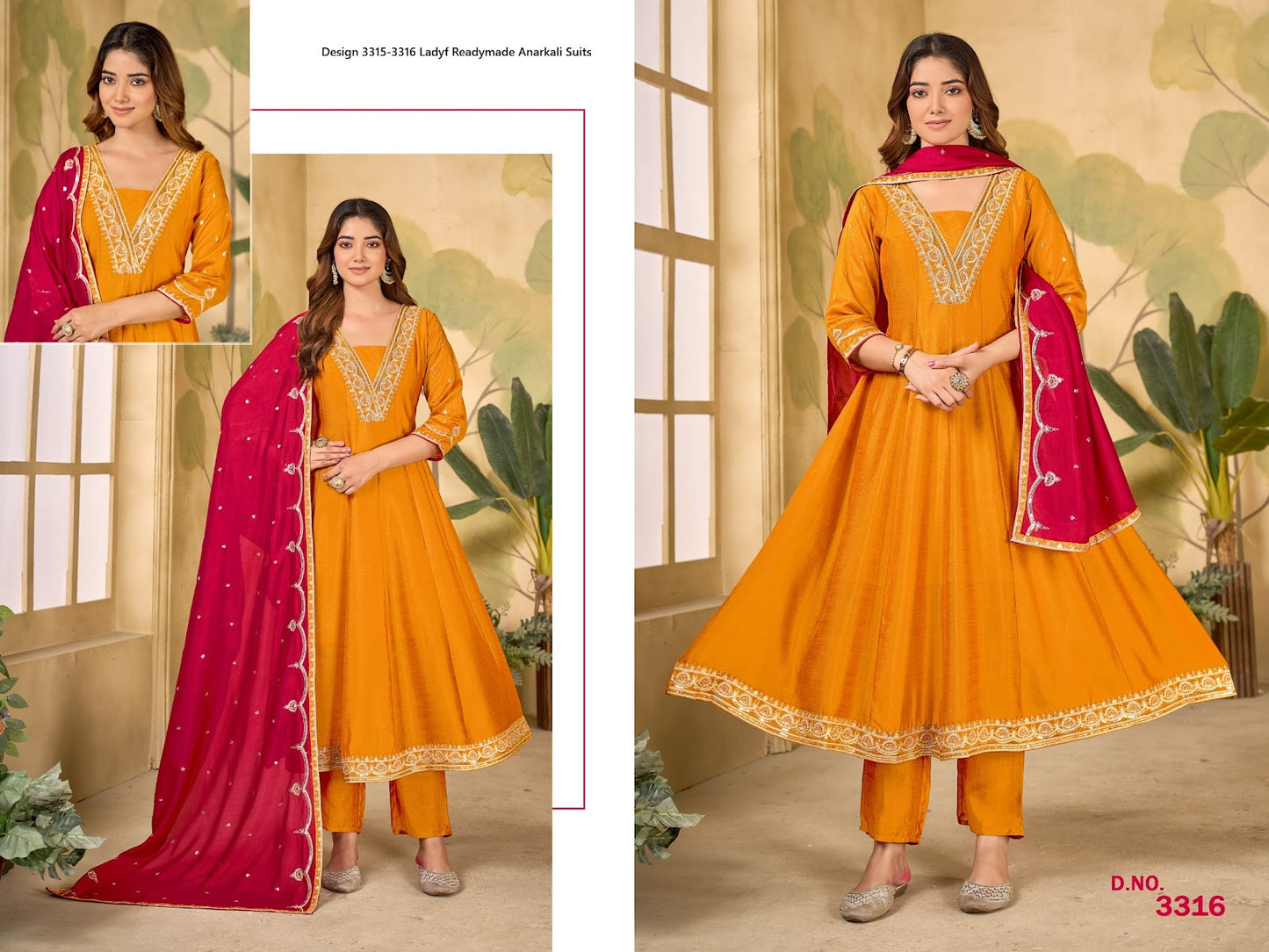 Design 3315-3316 Ladyf Vichitra Readymade Anarkali Suits Manufacturer