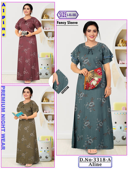 Design 3318 Wld Alpine Night Gowns Manufacturer India