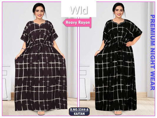 Design 3344 Wld Rayon Kaftan Nighty Wholesaler
