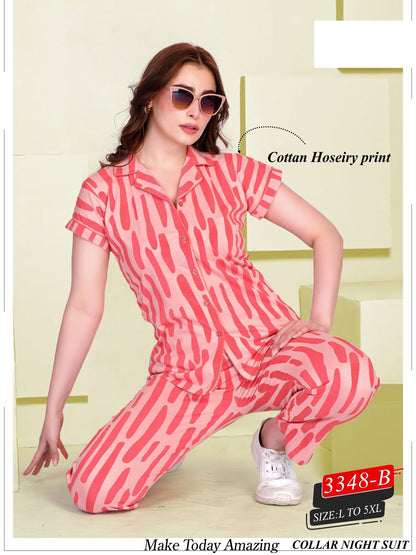 Design 3348 B Wld Hosiery Collar Night Suits Manufacturer India