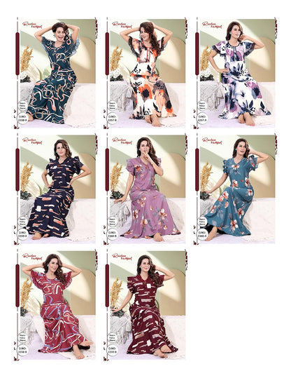 Design 3357-3360 Ruchee Fashion Reyon Night Gowns Supplier Ahmedabad